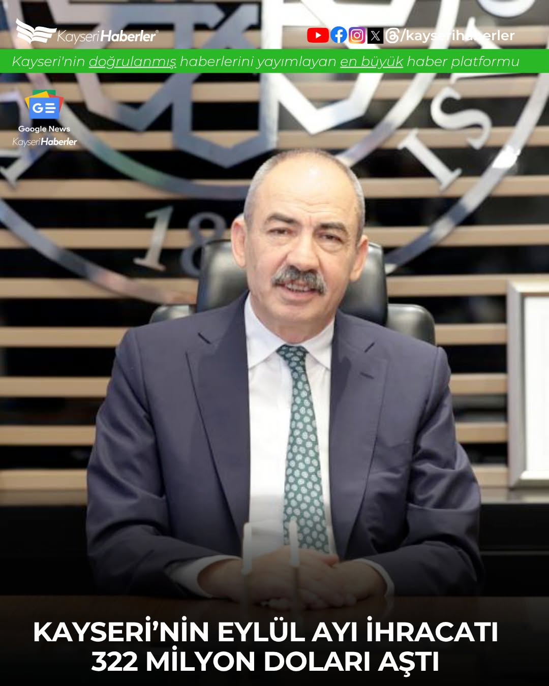 Kayseri'nin Eylül Ayı İhracatında 147 Ülkeye 323 Milyon Dolarlık İhracat