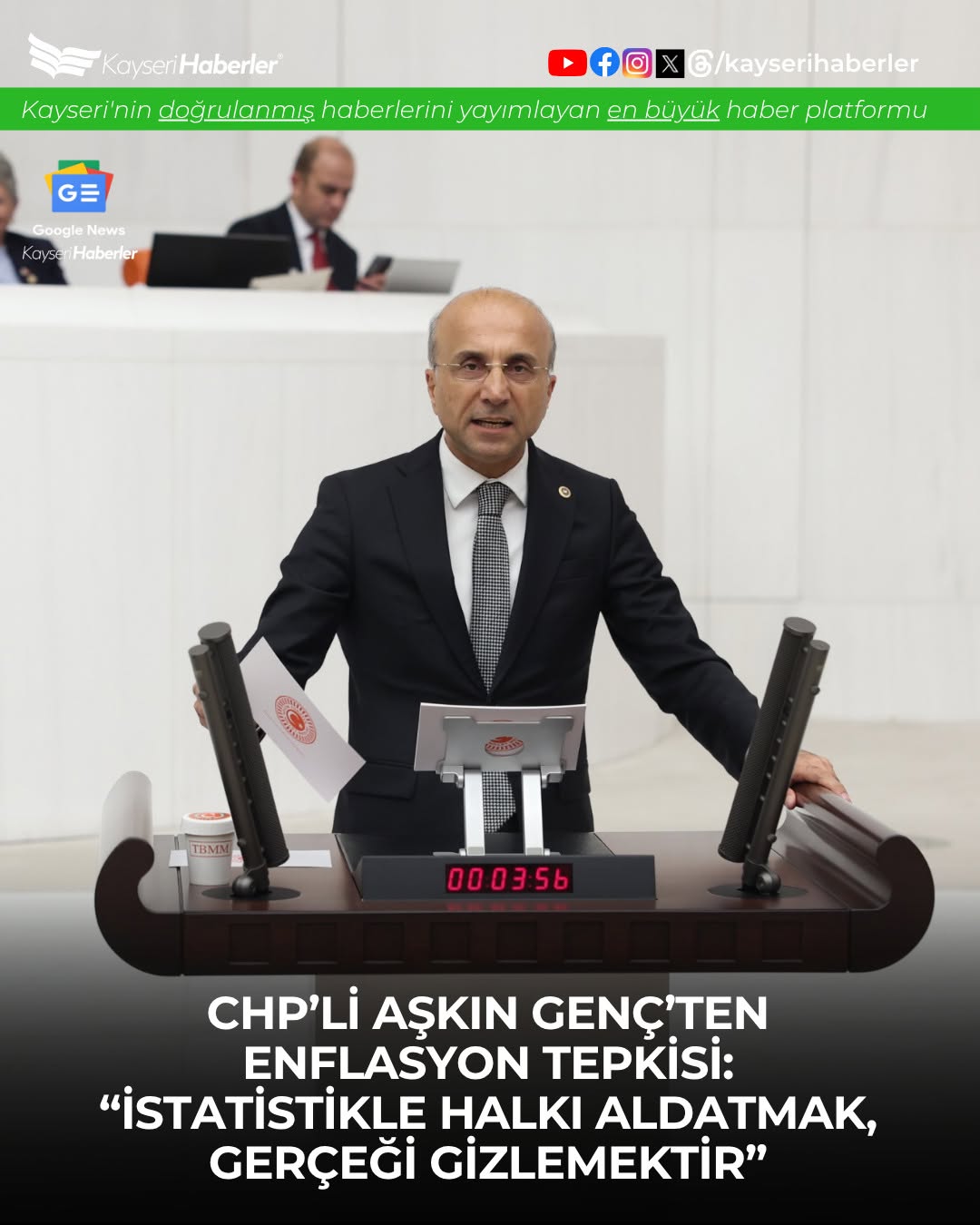 CHP'li Genç'ten TÜİK Enflasyon Verilerine Sert Tepki: 