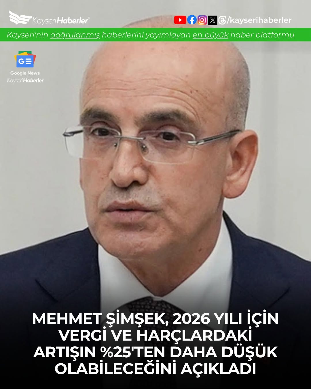 Hazine ve Maliye Bakanı Mehmet Şimşek'ten 2026 Vergi Açıklaması: Yeniden Değerleme Oranında Artış Gündemde Değil
