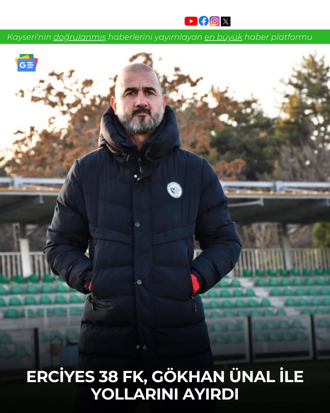 Erciyes 38 FK, Teknik Direktör Gökhan Ünal ile Yollarını Ayırdı