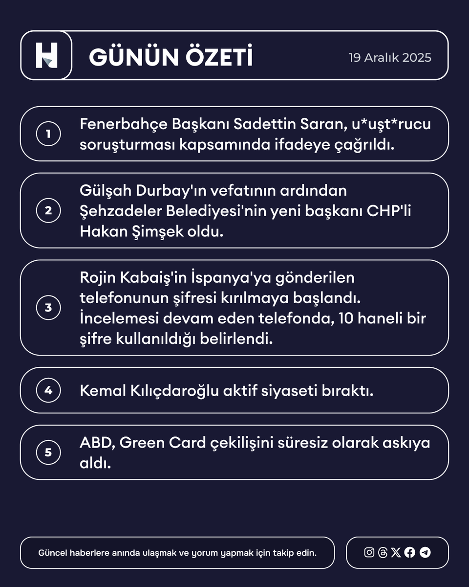 19 Aralık 2025 Gündem Özeti