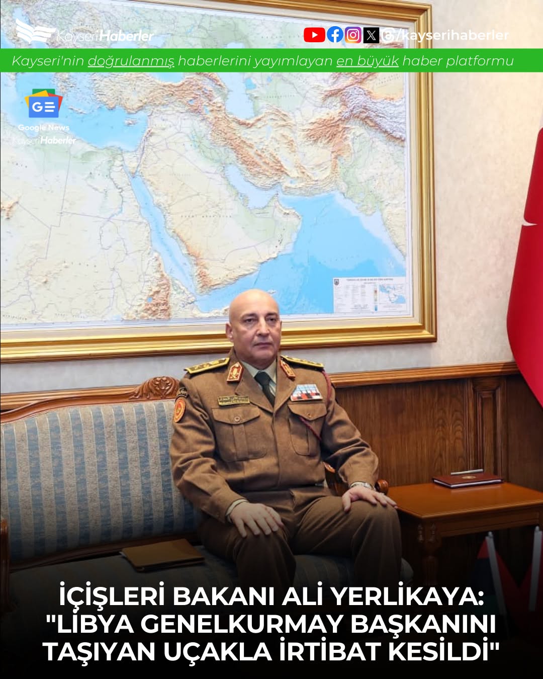 Libya Genelkurmay Başkanı'nın Bindiği Uçakla İrtibat Kesildi