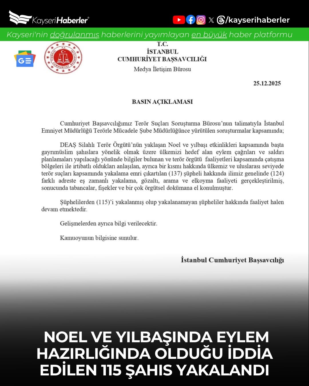 DEAŞ'a Yönelik Operasyon: 115 Şüpheli Yakalandı