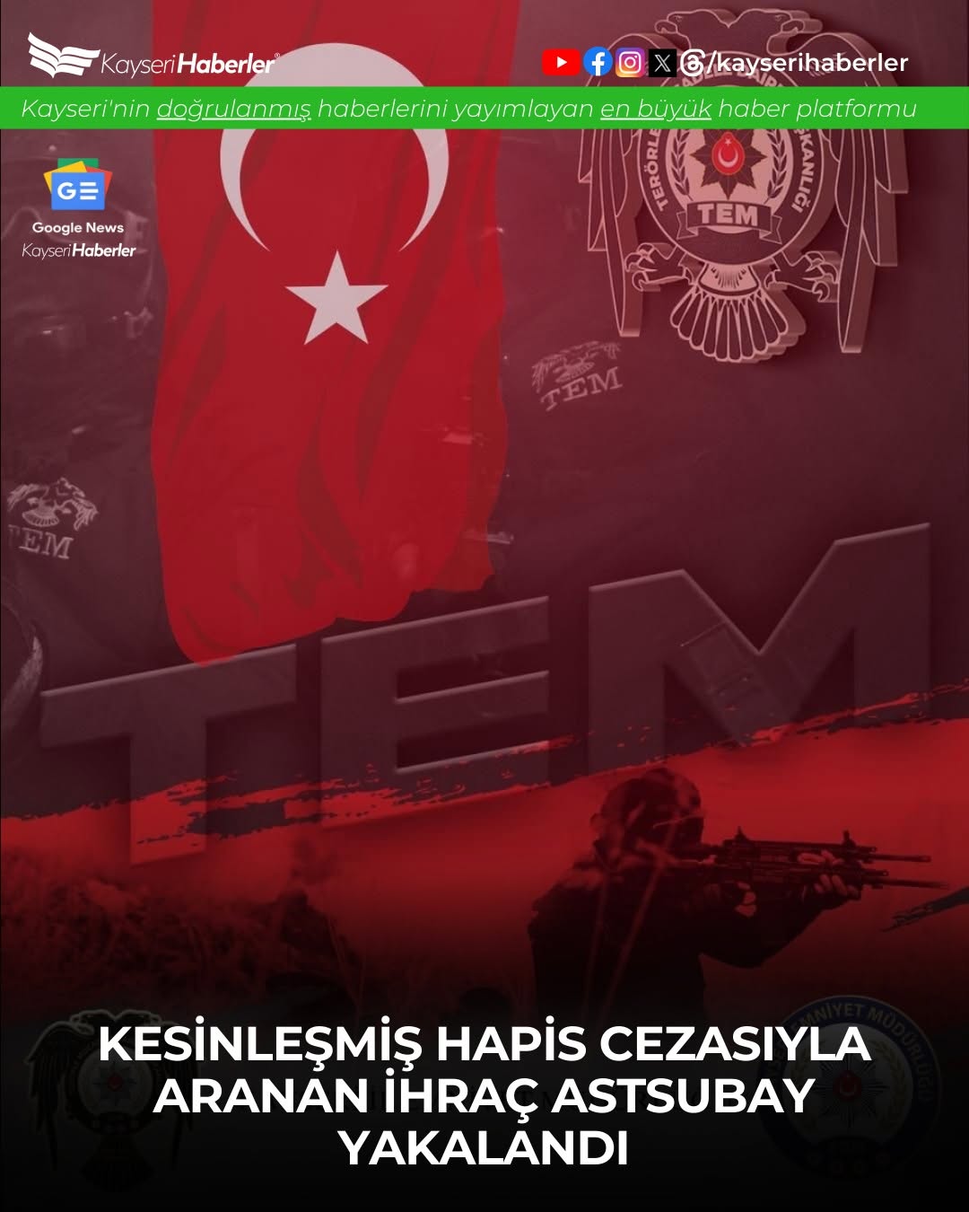 Kayseri'de FETÖ'ye Üye Olmaktan Aranan İhraç Astsubay Yakalandı