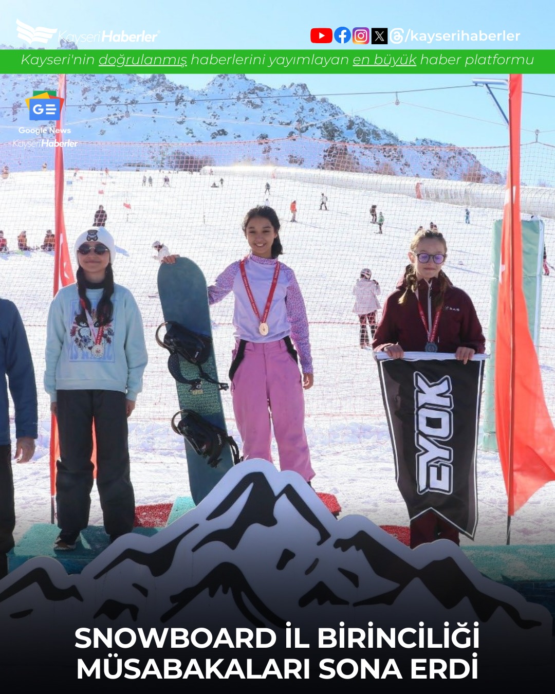 Kayseri'de Erciyes'te Snowboard İl Birinciliği Coşkusu