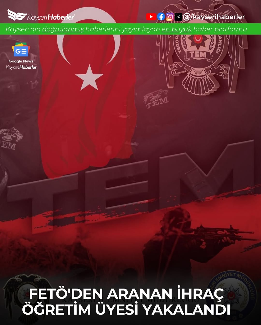 Kayseri'de FETÖ Üyesi ve Bylock Kullanıcısı Akademisyen Yakalandı