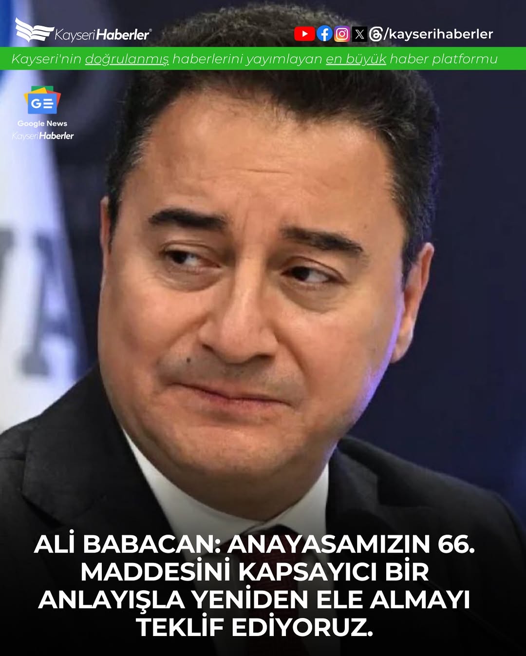 Ali Babacan'dan Anayasa'da Vatandaşlık ve Ana Dilde Eğitim Değişikliği Teklifi