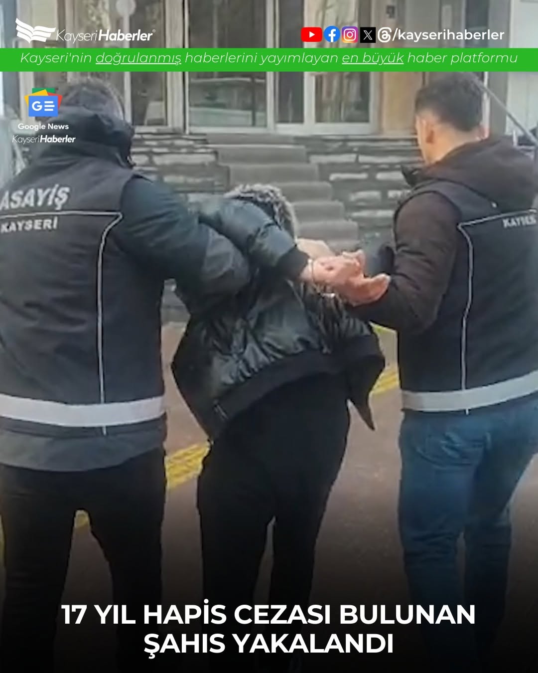 Kayseri'de 17 Yıl 8 Ay Hapsi Bulunan Yağma Zanlısı Yakalandı