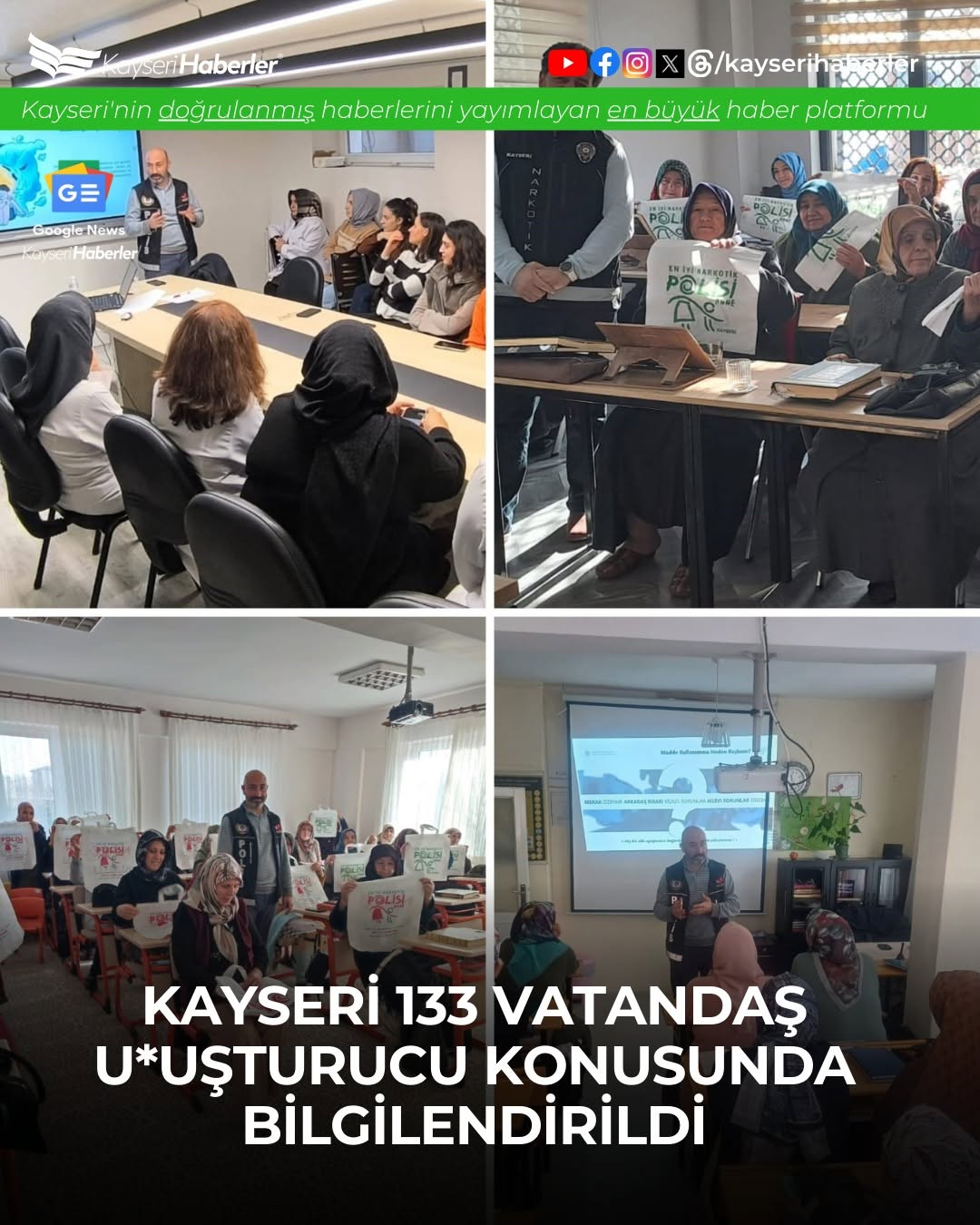 Kayseri'de 133 Anne ve Anne Adayına Uyuşturucu ile Mücadele Eğitimi