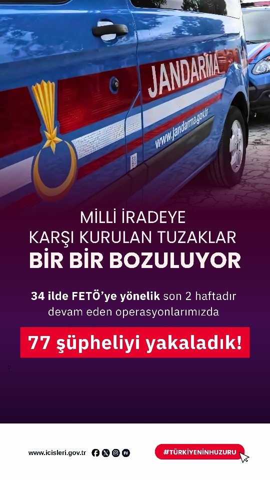 FETÖ Operasyonlarında 34 İlde 77 Şüpheli Yakalandı