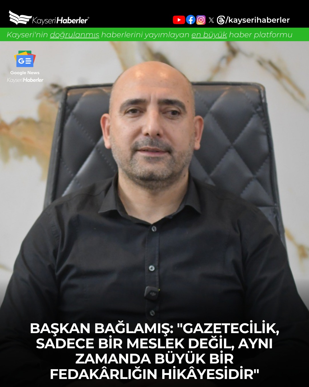 Kayseri Ticaret Borsası'ndan Gazetecilere 10 Ocak Mesajı