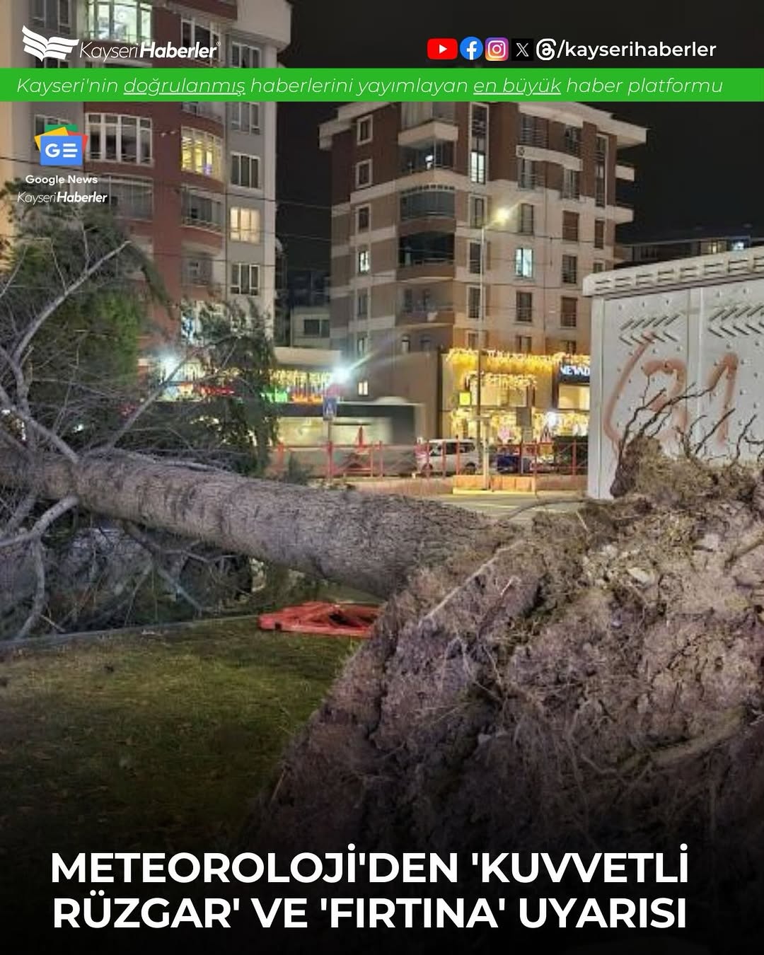 Kayseri'de Yarın Etkili Olacak Kuvvetli Fırtına Uyarısı