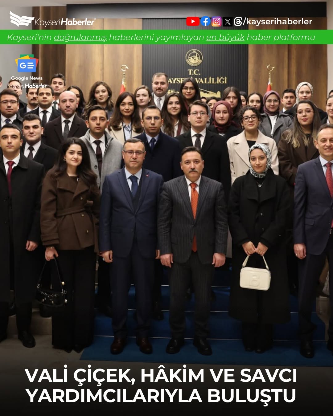 Kayseri'de Adalet Hizmetleri Güçlendiriliyor: Vali Çiçek, Yargı Mensuplarıyla Bir Araya Geldi