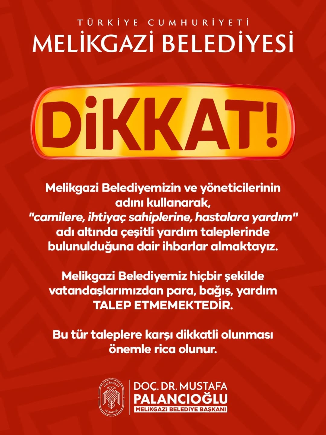 Kayseri Melikgazi'de Dolandırıcılara Karşı Uyarı: Sahte Yardım Taleplerine Dikkat