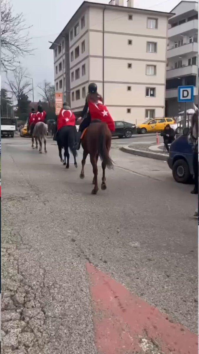Trabzon'da Gençlerden At Üzerinde Bayrak Açarak Anlamlı Tepki