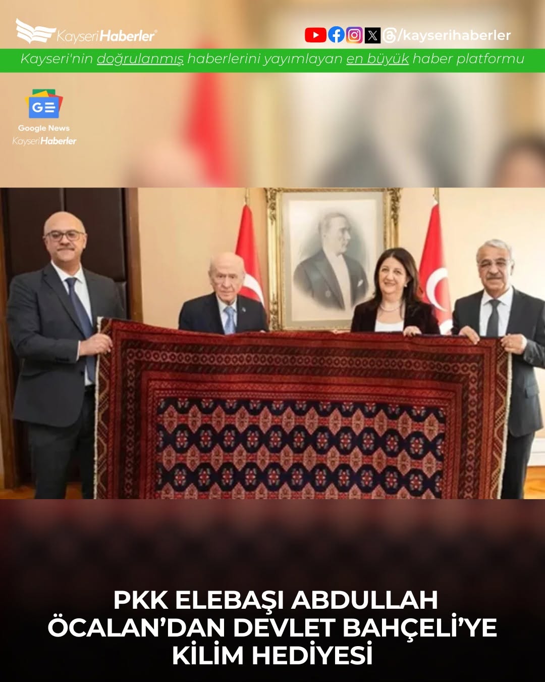 MHP Lideri Bahçeli'ye DEM Parti Heyetinden Kilim Hediyesi