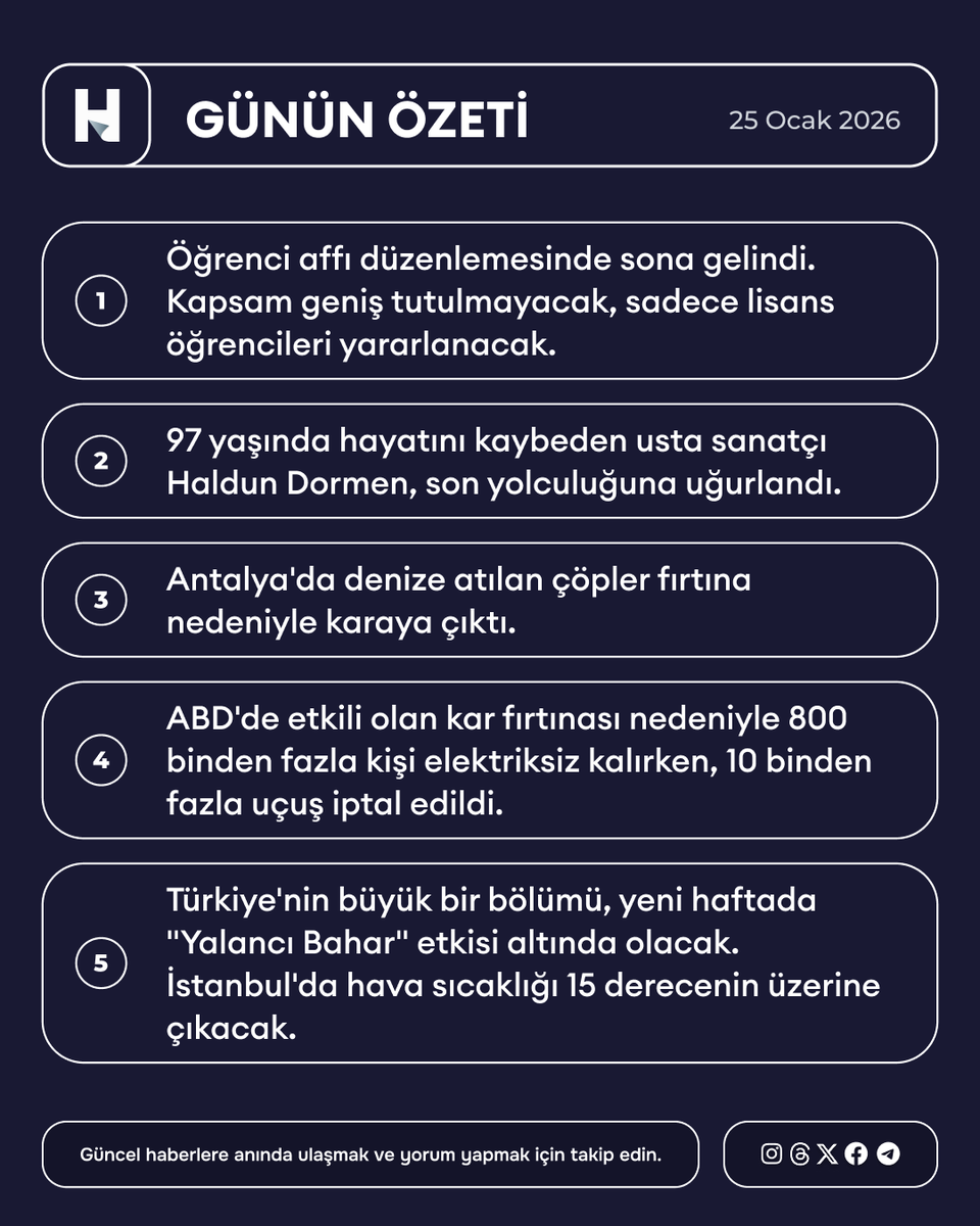 25 Ocak 2026 Gündem Özeti ve Öne Çıkan Gelişmeler