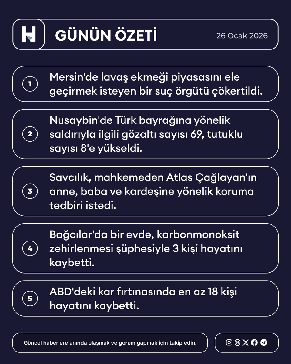 Türkiye'den Güncel Haber Özeti: 26 Ocak 2026