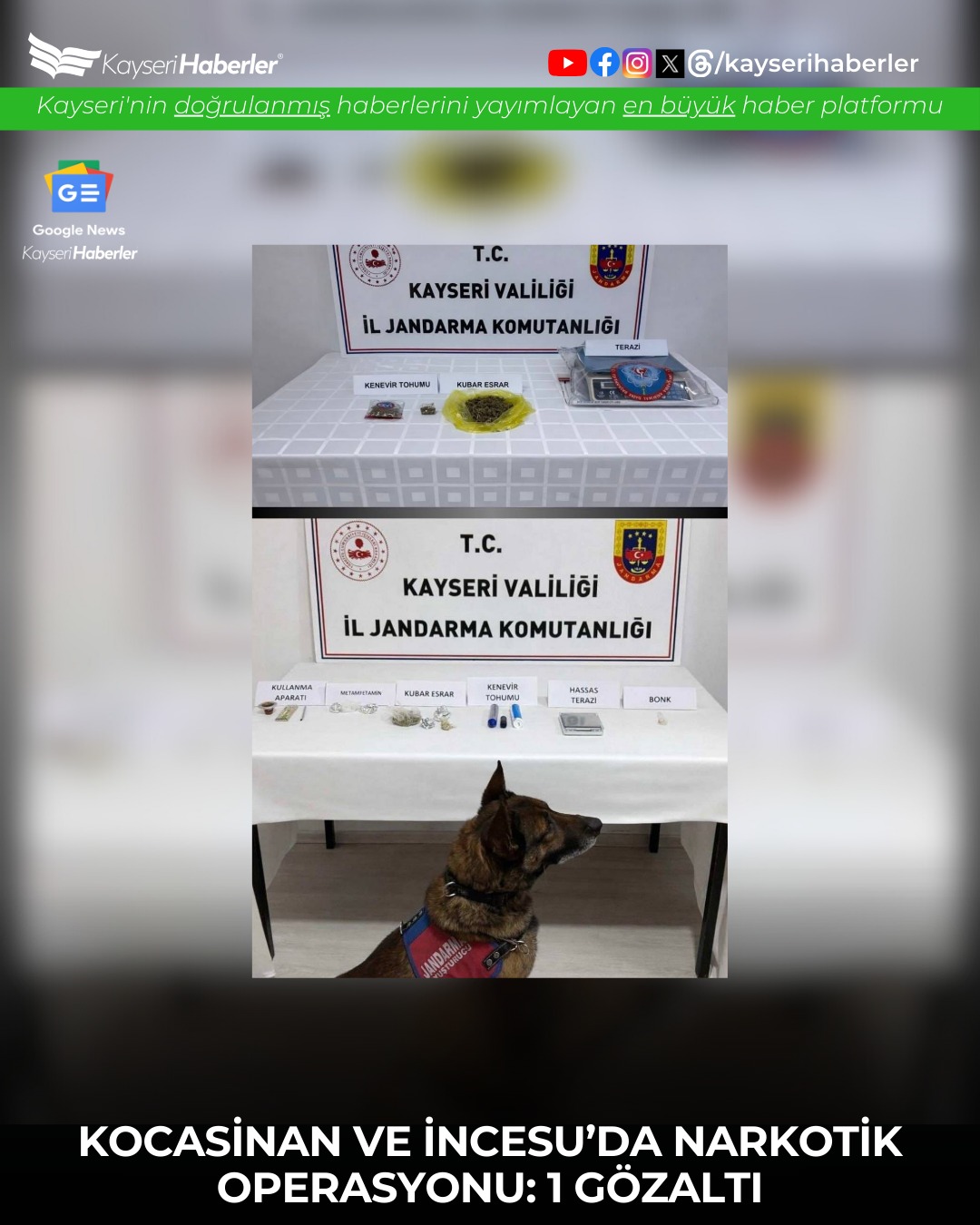 Kayseri'de Narkotik Operasyon: 400 Gram Uyuşturucu Ele Geçirildi