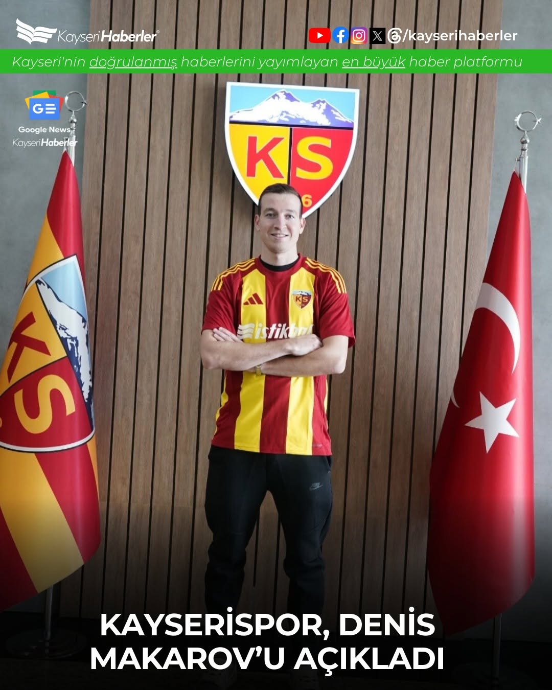Kayserispor, Rus Kanat Oyuncusu Denis Makarov'u Kadrosuna Kattı