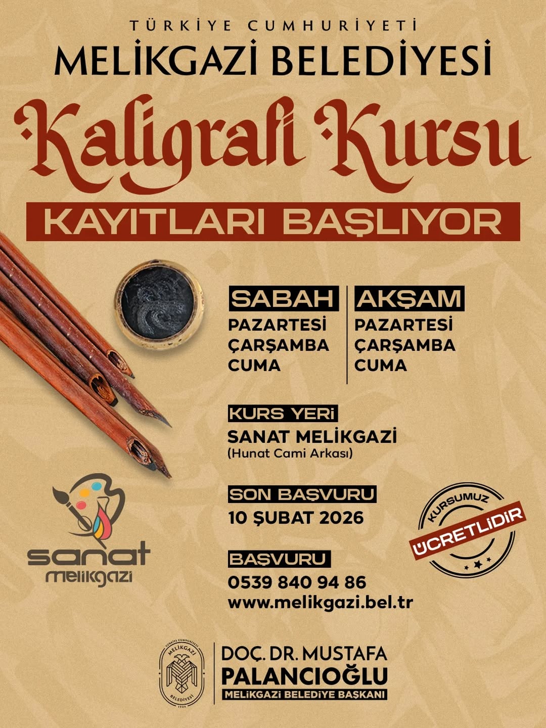 Melikgazi'de Kaligrafi Sanatı ile Tanışma Fırsatı