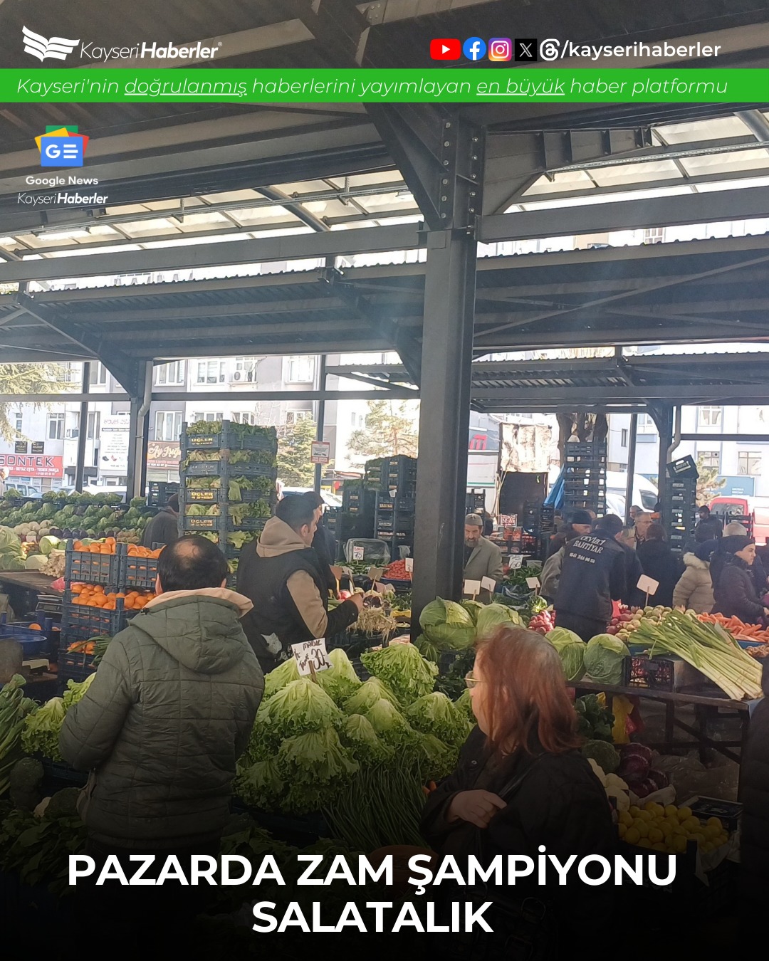 Kayseri'de Haftanın Zam Şampiyonu Salatalık Oldu