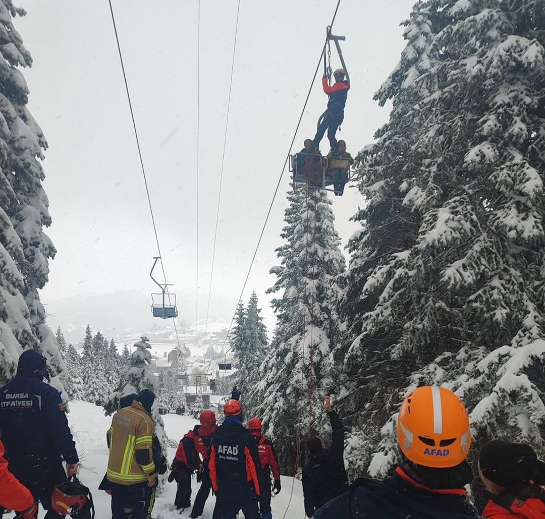 Bursa'da Telesiyej Arızası: 51 Kişi Mahsur Kaldı, Tüm Yolcular Kurtarıldı