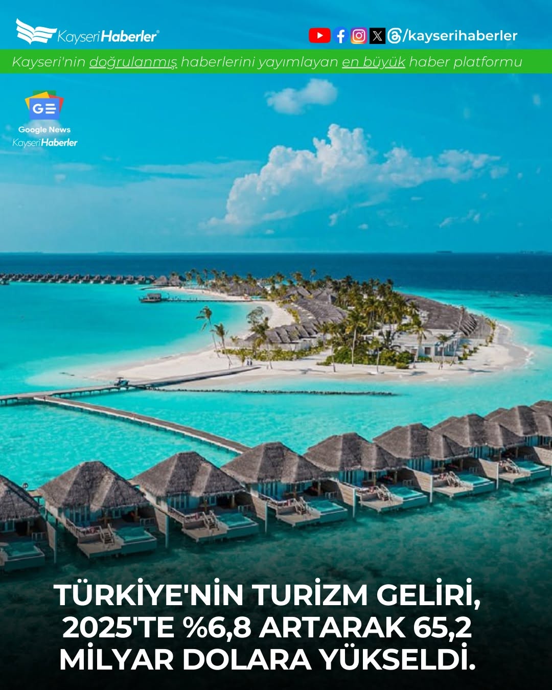 Türkiye Turizm Geliri 2025'te Rekor Kırarak 65,2 Milyar Dolara Ulaştı
