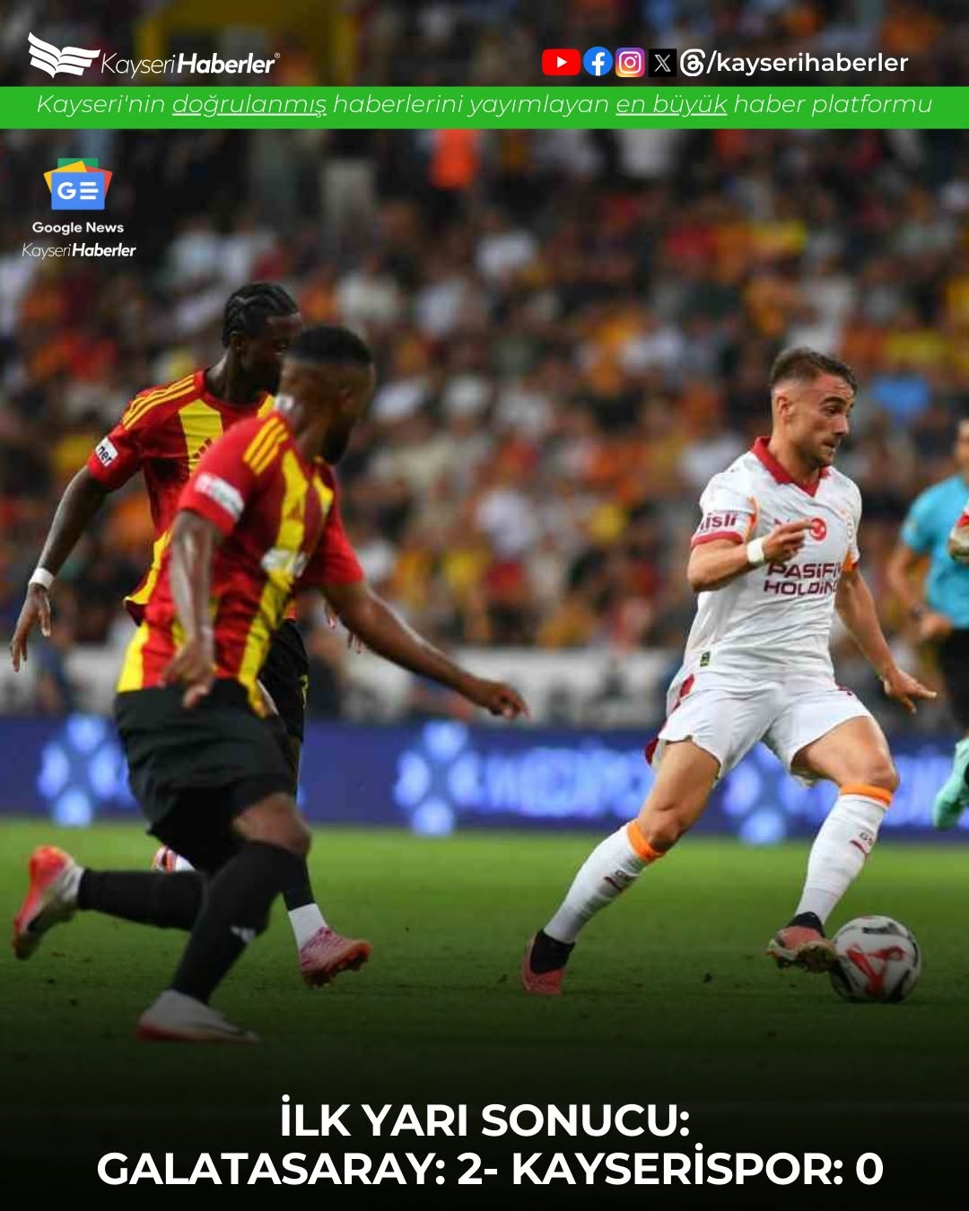 Galatasaray, Kayserispor'u Farklı Mağlup Etti