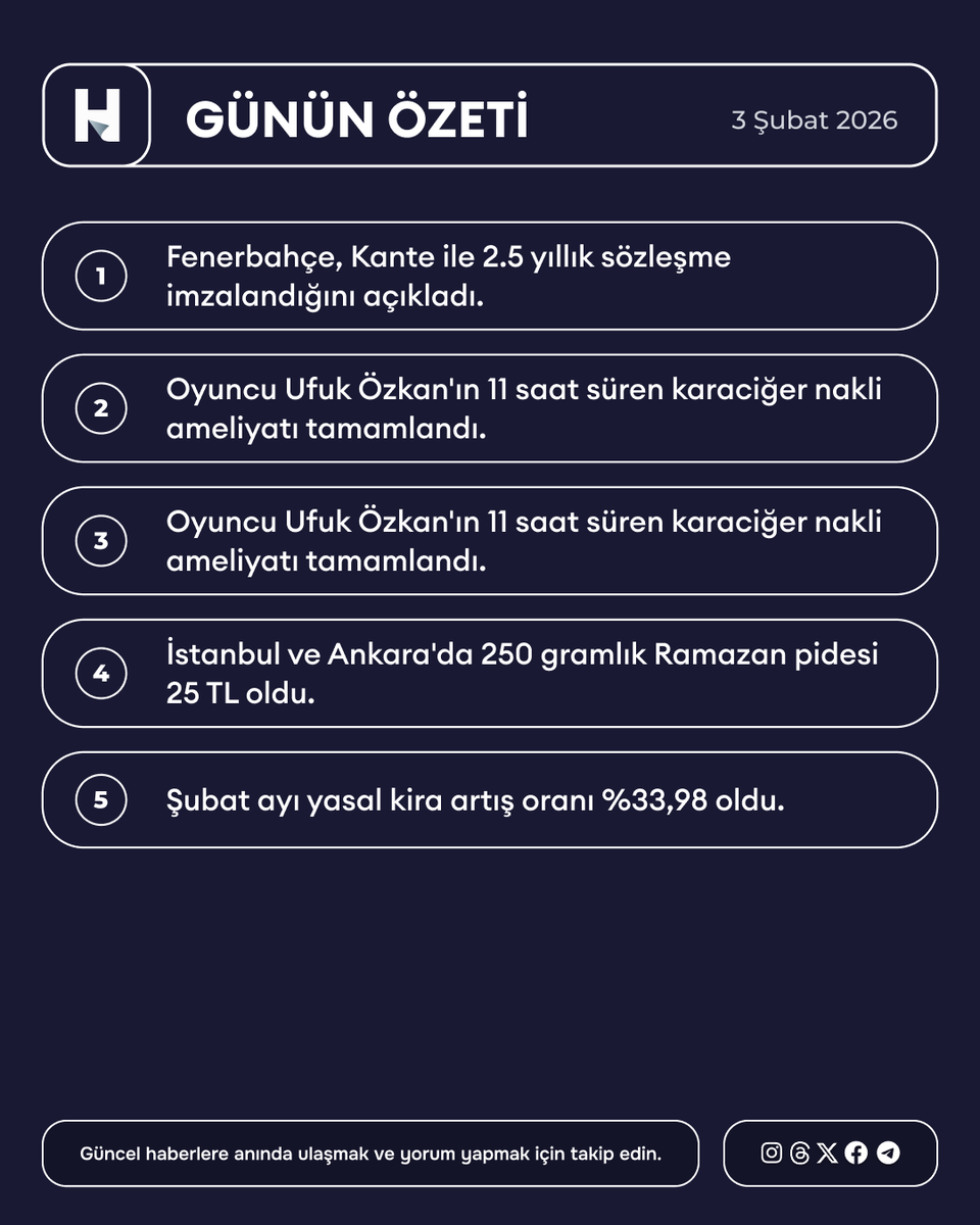 03 Şubat 2026 Gündem Özeti