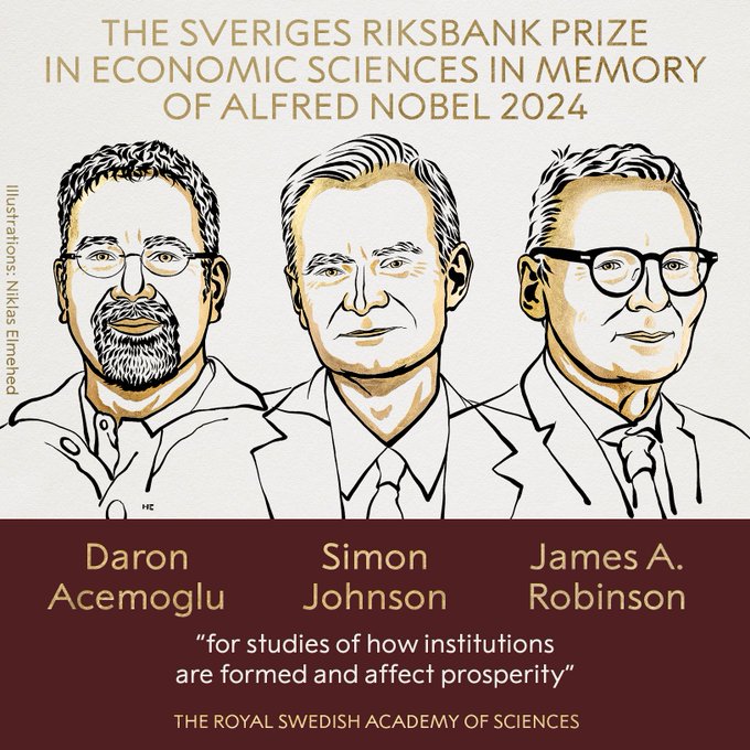 2024 Nobel Ekonomi Ödülü'nü kazanan Daron Acemoğlu, Simon Johnson ve James A. Robinson