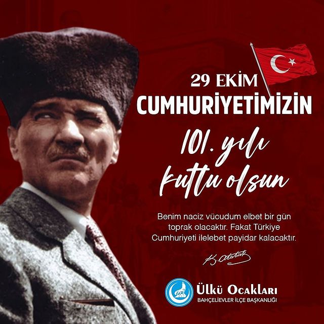 29 Ekim Cumhuriyetimizin 101. Yılı Kutlanıyor