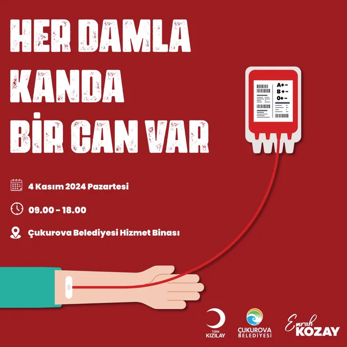 Çukurova Belediyesi, Kızılay Haftası kapsamında Kan Bağışı Kampanyası Düzenliyor