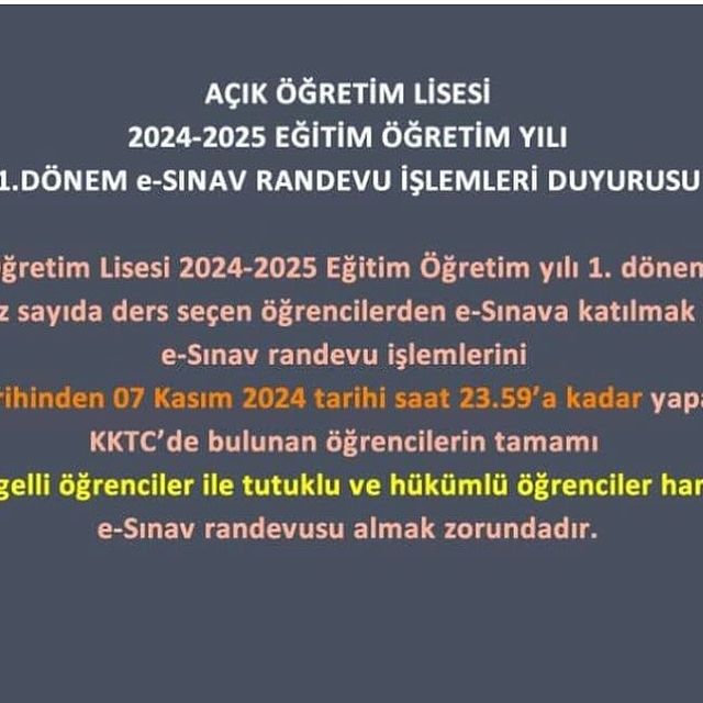 Açık Öğretim Lisesi'nde e-Sınav Randevu Süreci Başladı