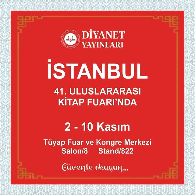 Diyanet İşleri Başkanlığı İstanbul Kitap Fuarı'nda Yer Alacak