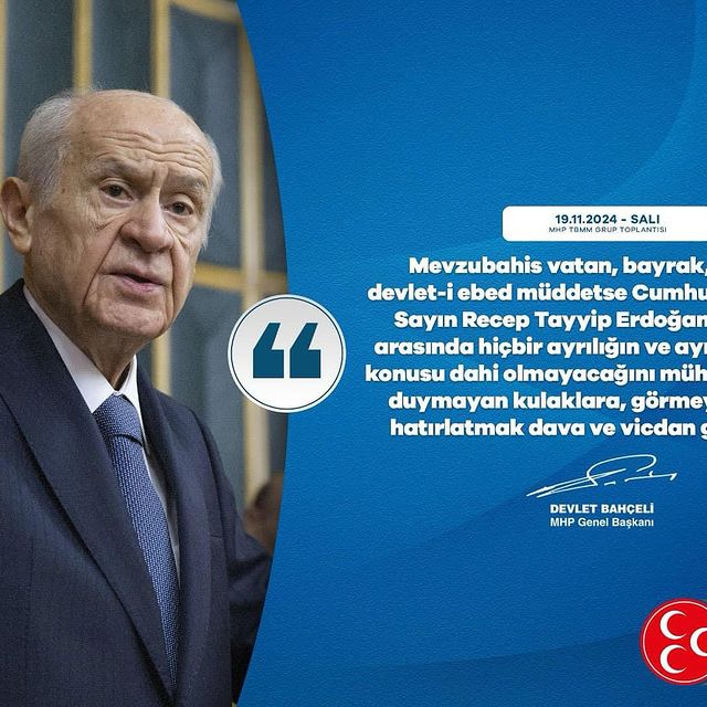 MHP Genel Başkanı Bahçeli'den Erdoğan Açıklaması