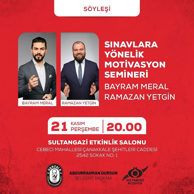 Sultangazi Belediyesi Gençlere Motivasyon Semineri Düzenliyor