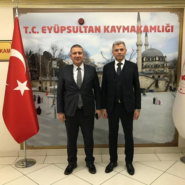 İstanbul Tuzla Kaymakamı Ümit Hüseyin Güney, Eyüpsultan Kaymakamı Dr. Arslan Yurt'u Ziyaret Etti