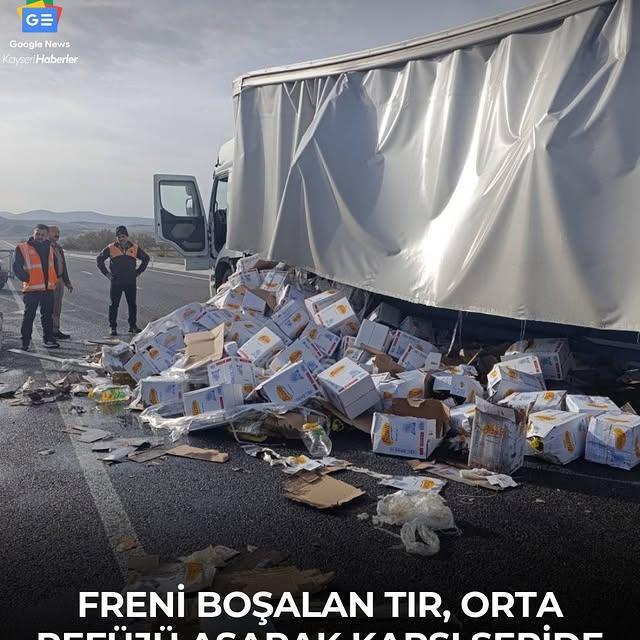 Kayseri-Kırıkkale Karayolunda Tır Kazası: Yol Bir Süre Ulaşıma Kapalı Kaldı