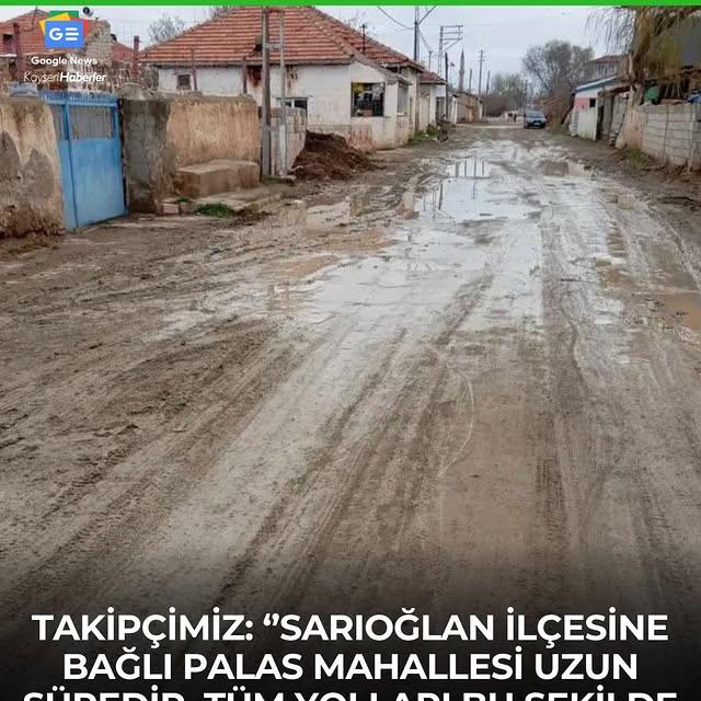 Kayseri'nin Palas Mahallesi Yollarla İlgili Çözüm Bekliyor