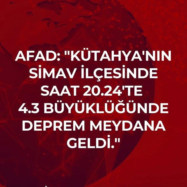 Kütahya'nın Simav İlçesinde Deprem