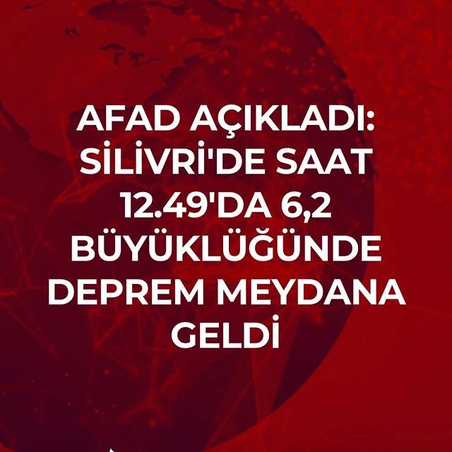 Marmara Bölgesi'nde 6.2 Büyüklüğünde Deprem