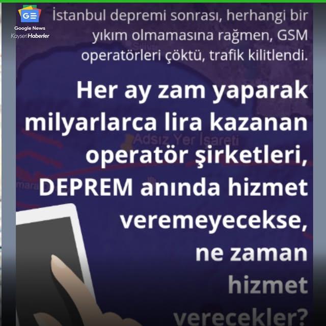 Depremde Kesintiye Uğrayan Telekomünikasyon Hizmetleri Tepkilere Neden Oldu