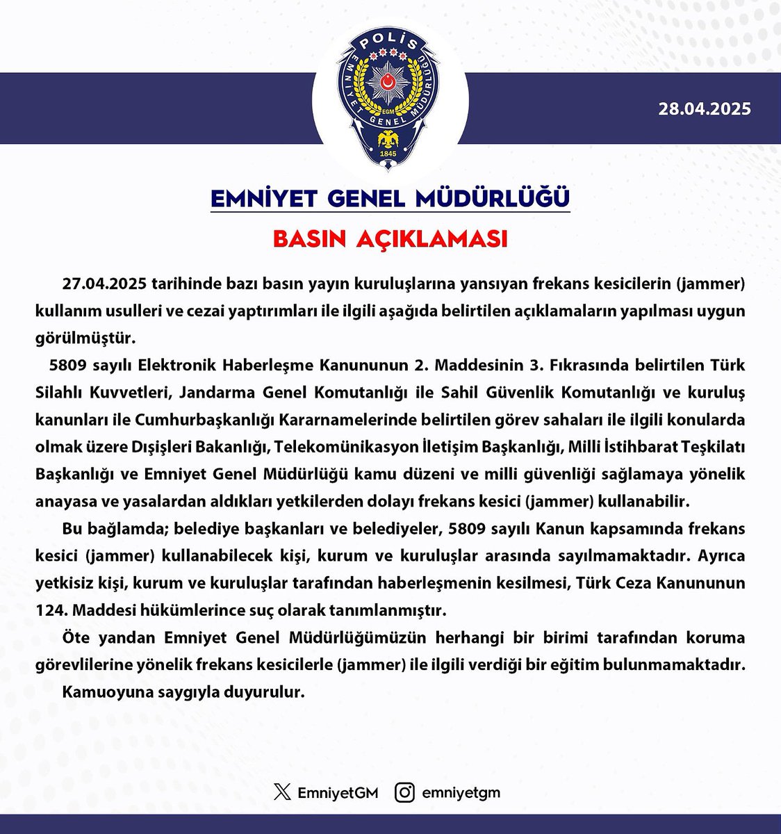 Yerel Yönetimlerin Jammer Kullanımı Yasal Değil