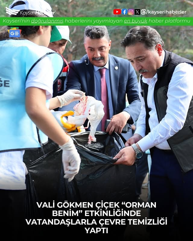 Kayseri Valisi Çiçek, Türk Dünyası Ormanlarında Çevre Temizliği Yaptı