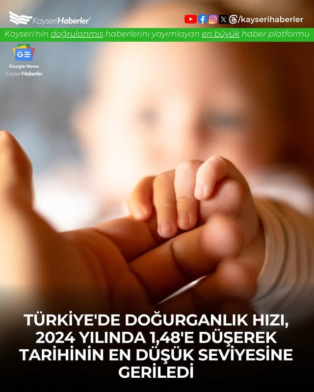 Türkiye'de Doğurganlık Hızı Tarihi Düşük Seviyeye Düşti: 2024'te 1.48