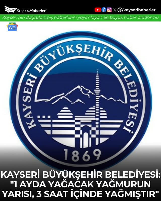Kayseri'de Şiddetli Sağanak Yağış: 1 Ayda Yağacak Yağmurun Yarısı 3 Saat İçinde Döküldü