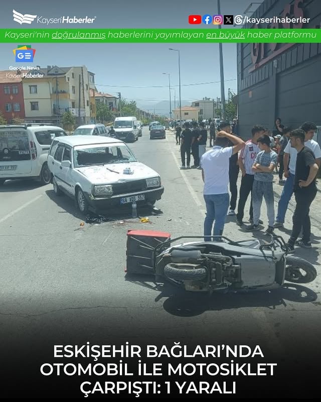 Kayseri'de Otomobil ile Motosikletin Karıştığı Kazada Sürücü Yaralandı