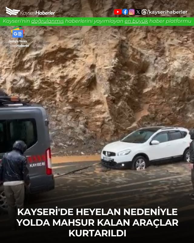 Kayseri'de Sağanak Yağış Kapuzbaşı Şelaleleri Yolunu Kapattı: Mahsur Kalan Araçlar Kurtarıldı
