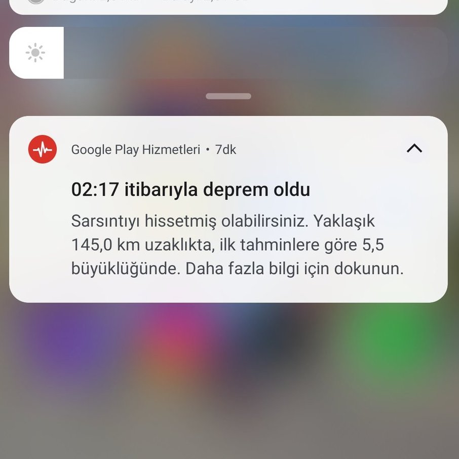 Marmaris Depremi Öncesinde Android Kullanıcılarına Uyarı Bildirimi Gönderildi